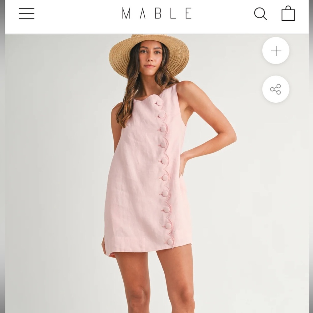 EUC Mable KAIA SCALLOP WITH LINEN MINI DRESS